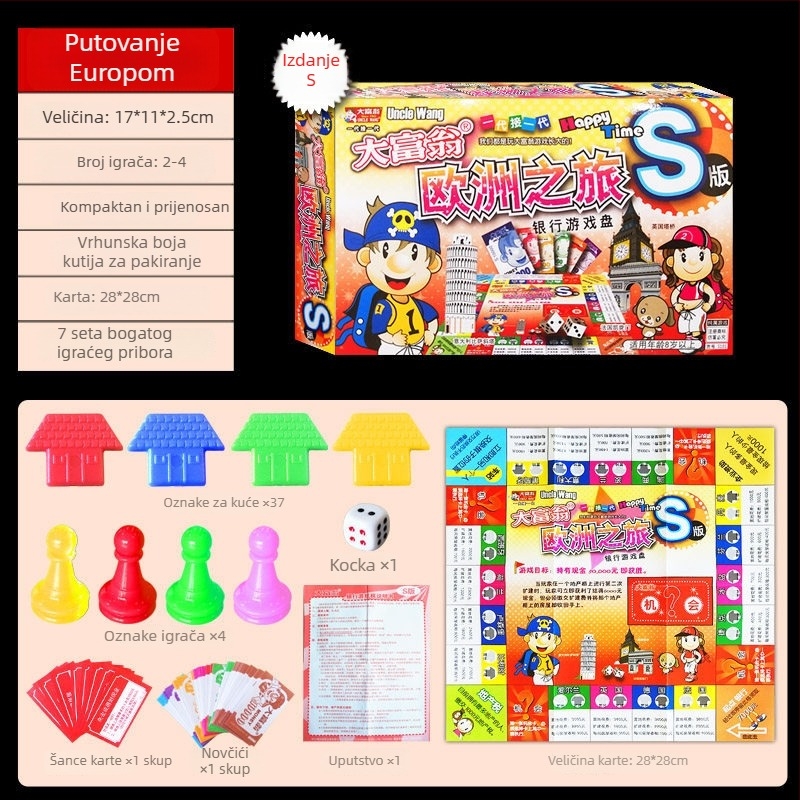 Stolna igra s kartama, papirnatog materijala; pakiranje: vrećica, šarena kutija, OPP vrećica; za uzrast 14+; zabavna i razvija finu motoriku.