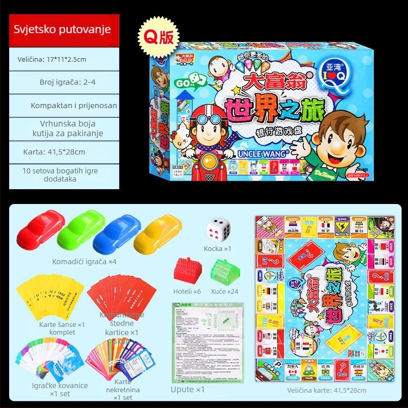 Stolna igra s kartama, papirnatog materijala; pakiranje: vrećica, šarena kutija, OPP vrećica; za uzrast 14+; zabavna i razvija finu motoriku.