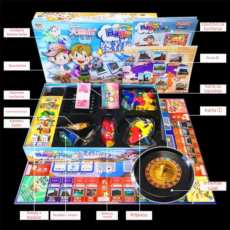 Stolna igra s kartama, papirnatog materijala; pakiranje: vrećica, šarena kutija, OPP vrećica; za uzrast 14+; zabavna i razvija finu motoriku.