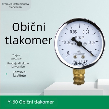 Z-60 vakuumski manometar, raspon mjerenja -0,1 do 2,4 MPa, točnost 2,5, priključak 14×1,5