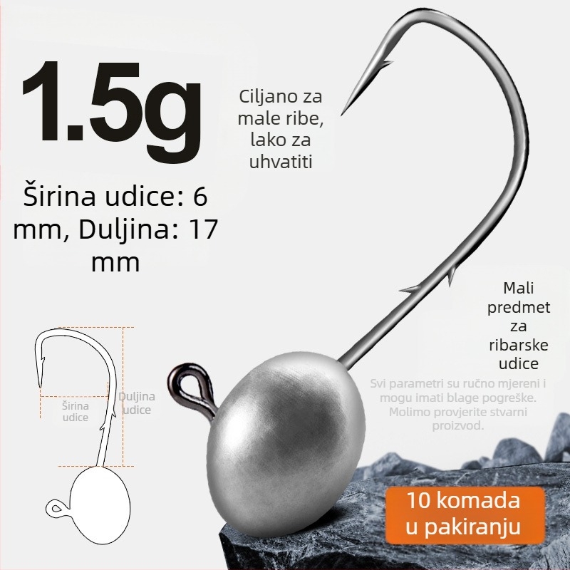 Kuka s olovnom glavom za morski ribolov na plaži, s bodljama