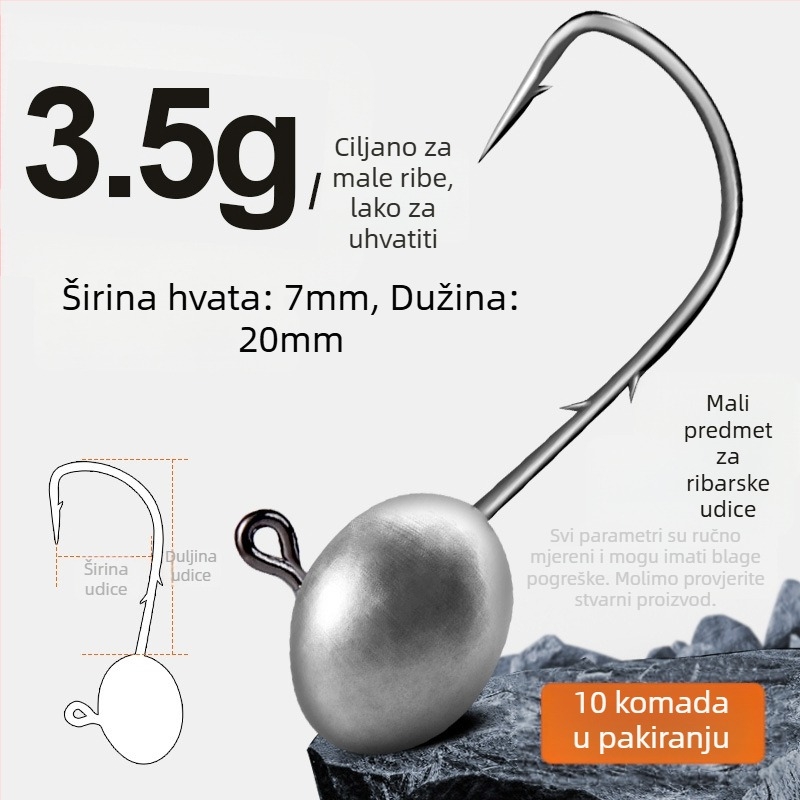 Kuka s olovnom glavom za morski ribolov na plaži, s bodljama