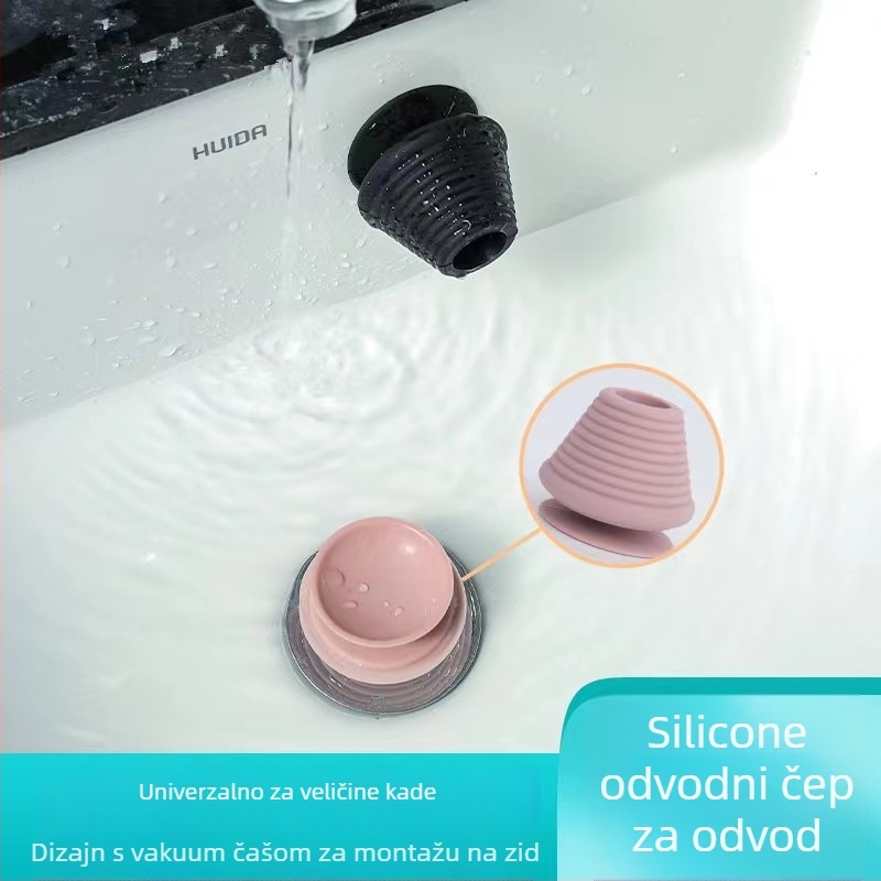 Plastični zamačak odvoda za umivaonik, kadu, mop sink i kanalizaciju, aktivacija pritiskom, moderni minimalistički stil