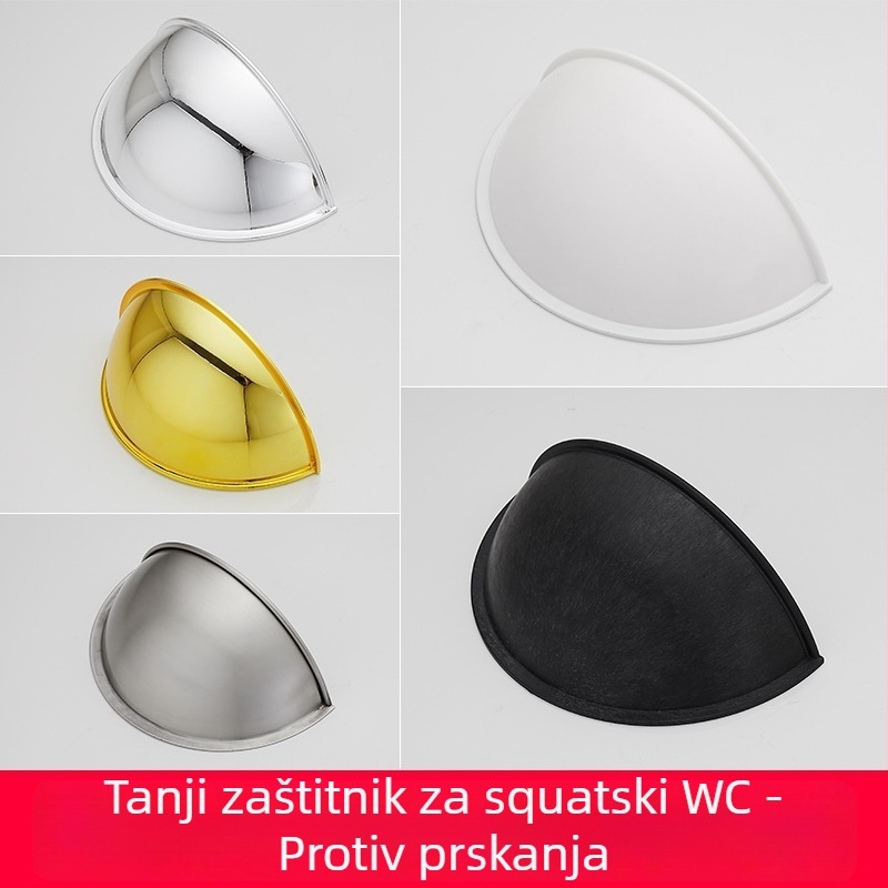 Prednja zaštitna pločica protiv prskanja za squat WC, plastična, ugradnja bez bušenja, stil laganog luksuza