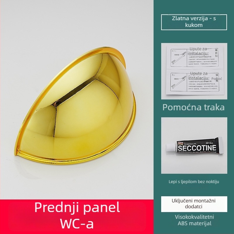 Prednja zaštitna pločica protiv prskanja za squat WC, plastična, ugradnja bez bušenja, stil laganog luksuza