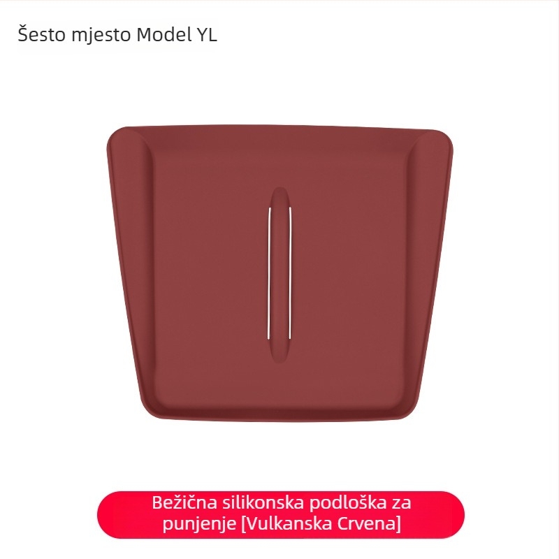 Silikonska podloška za bežično punjenje u središnjoj konzoli Tesla Model Y/Model 3 – protuklizna, dekorativna naljepnica