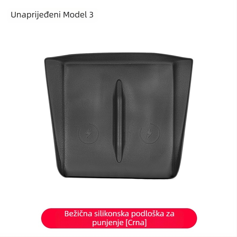 Silikonska podloška za bežično punjenje u središnjoj konzoli Tesla Model Y/Model 3 – protuklizna, dekorativna naljepnica