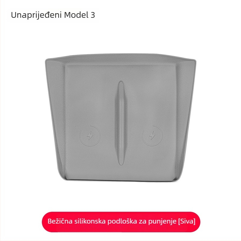 Silikonska podloška za bežično punjenje u središnjoj konzoli Tesla Model Y/Model 3 – protuklizna, dekorativna naljepnica