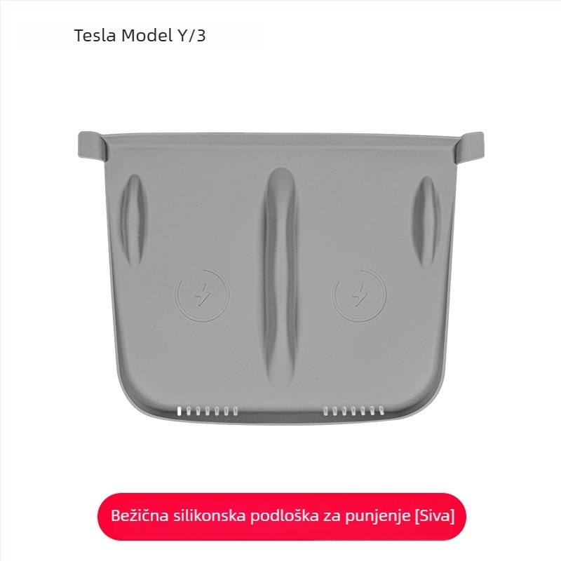 Silikonska podloška za bežično punjenje u središnjoj konzoli Tesla Model Y/Model 3 – protuklizna, dekorativna naljepnica
