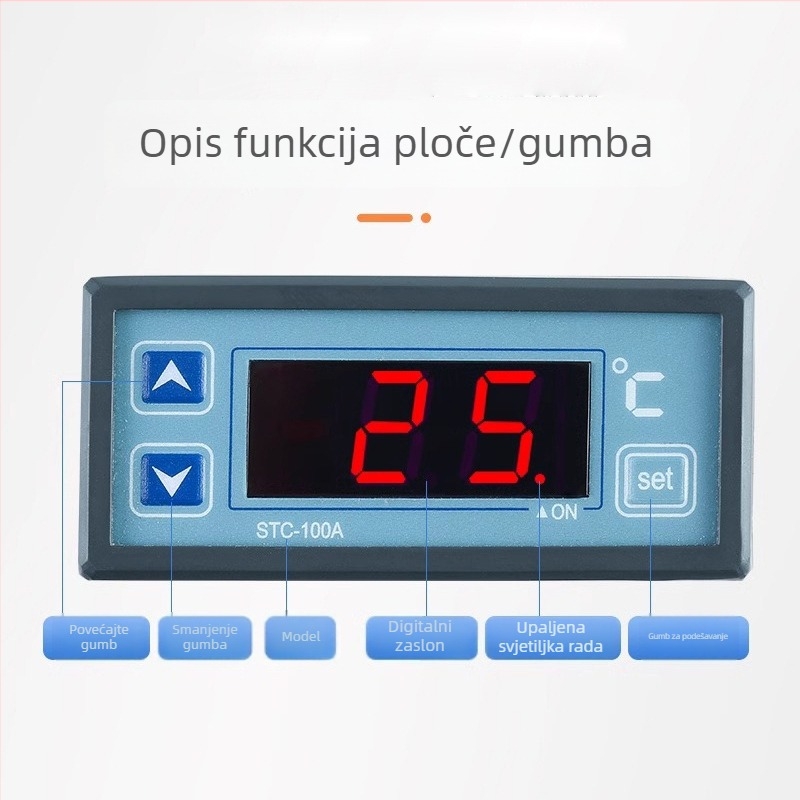 STC-100A mikroračunalni termostat s digitalnim zaslonom za upravljanje temperaturom za hlađenje i grijanje