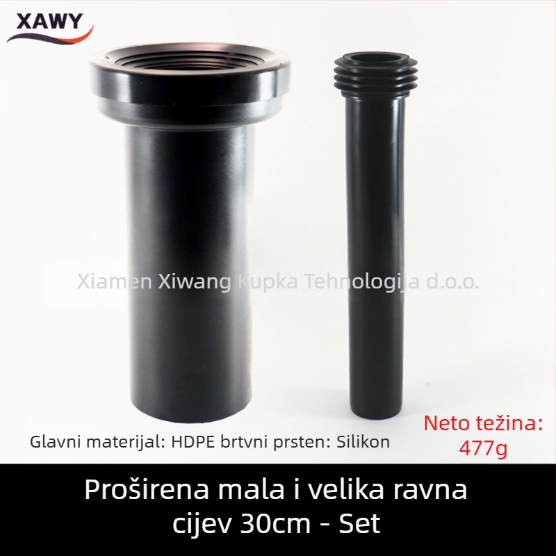 Set spojnih dijelova za skriveni spremnik vode i zidnu WC školjku – PVC, silikon, PE; za odvodnjavanje; oblikovan