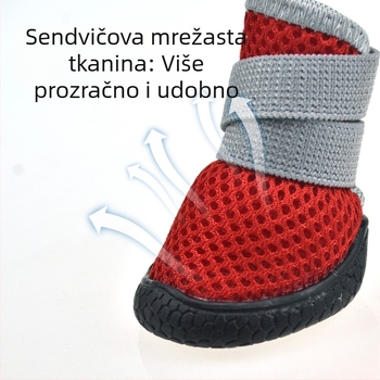 PETSOO Cipele za pse – Za vanjsku upotrebu, prozračna mreža, poliester, protuklizna i otporna na habanje potplata