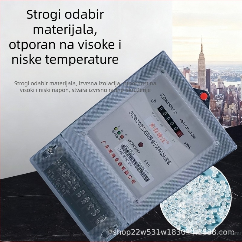 DTS trofazni elektronički pametni mjerač za najam stanova, 380V kućni visoko precizni mjerač energije