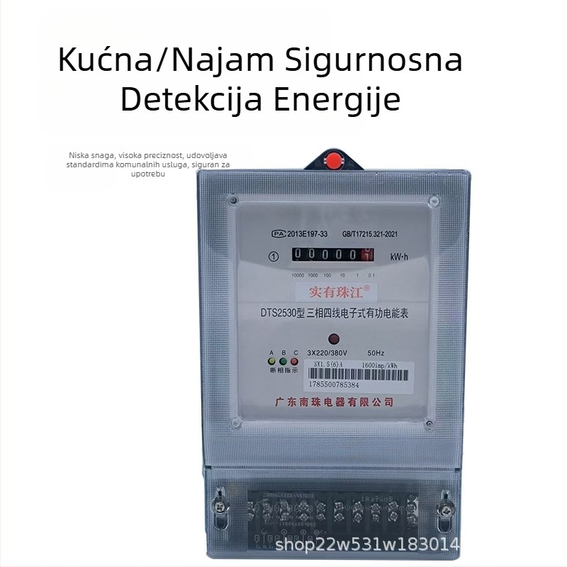DTS trofazni elektronički pametni mjerač za najam stanova, 380V kućni visoko precizni mjerač energije