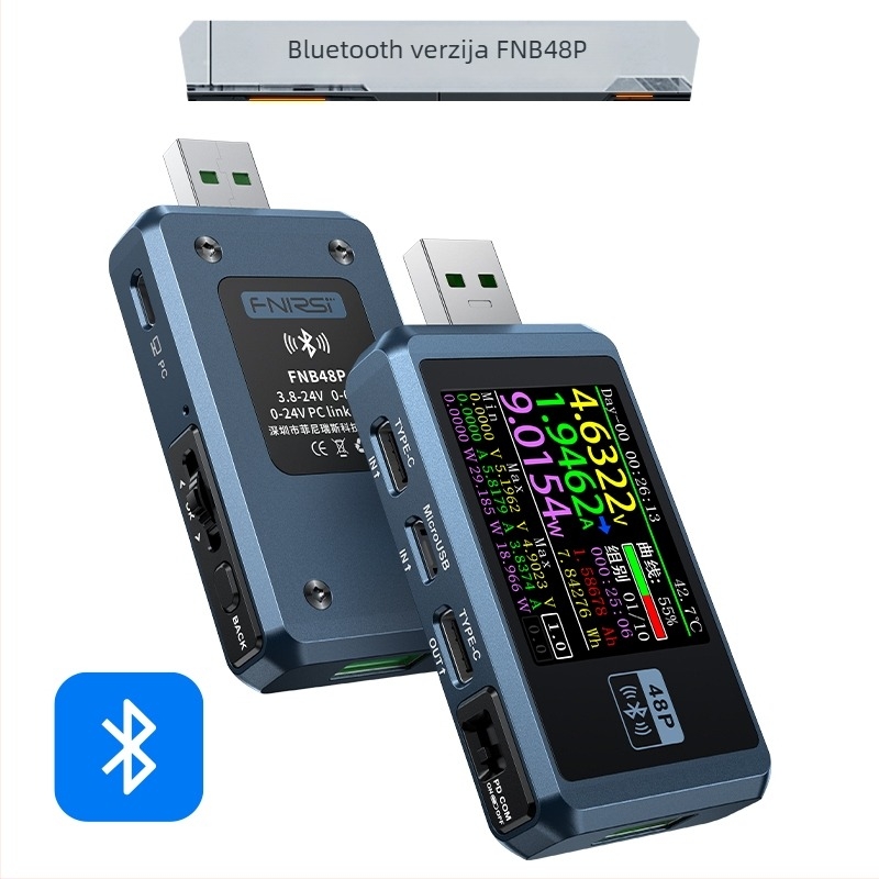 USB DC punjač detektor i amperometar za testiranje snage brzog punjenja, model Fnb48p