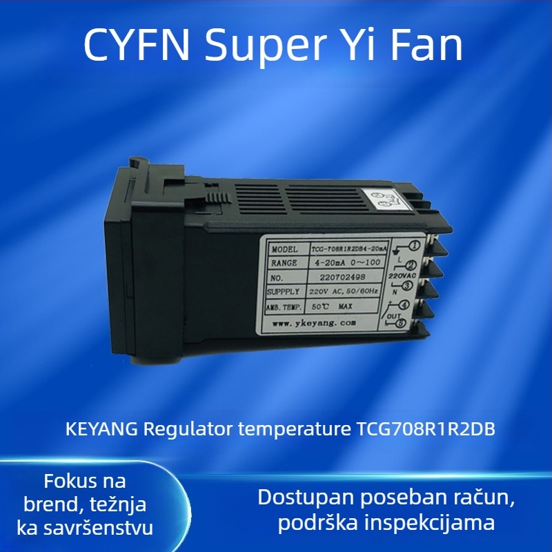 KEYANG digitalni temperaturni regulator TCG-708R1R2DB, panelna montaža, 220V AC, model LRN08N