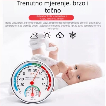 Zidni termohigrometar za kućnu upotrebu – precizno mjerenje temperature i vlage u unutarnjem prostoru