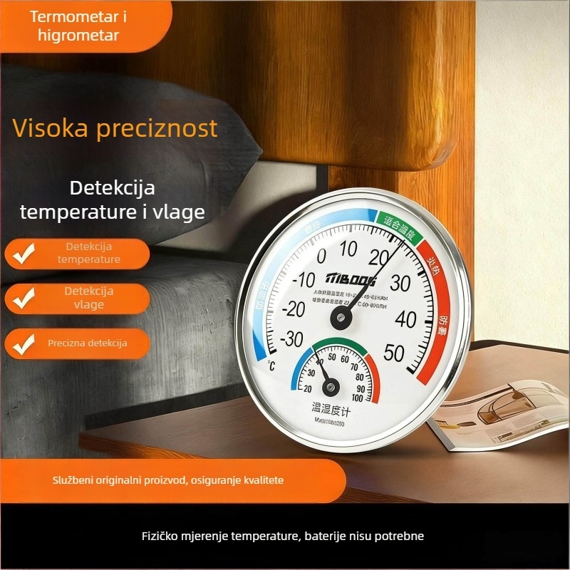 Zidni termohigrometar za kućnu upotrebu – precizno mjerenje temperature i vlage u unutarnjem prostoru
