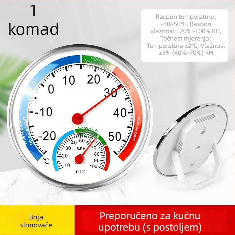 Zidni termohigrometar za kućnu upotrebu – precizno mjerenje temperature i vlage u unutarnjem prostoru