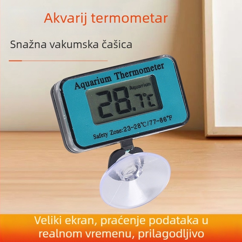 Shengsen HT-7 digitalni higrometar i termometar za akvarij, raspon temperature 0–50 °C, rezolucija 0.1 °C
