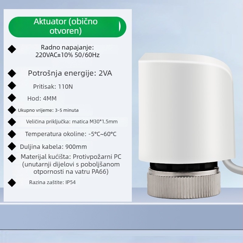 Termostatsko upravljanje podnim grijanjem s digitalnim zaslonom, inteligentni regulator temperature, tip 86; raspon temperature 5–35 °C, točnost mjerenja 2 °C, instalacija: napajanje, radno napajanje 220 V
