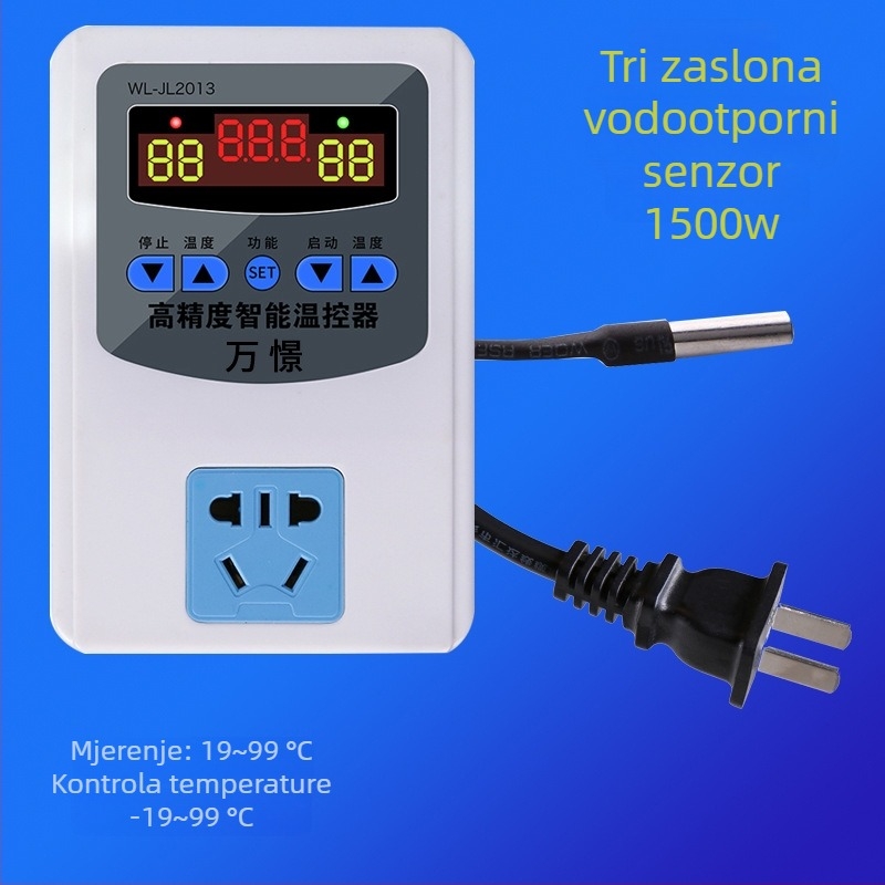 Inteligentni digitalni regulator temperature s prikazom, cirkulacijskom pumpom, točnost 0.1°C, prilagodljiv tajmer, 220V, za inkubator