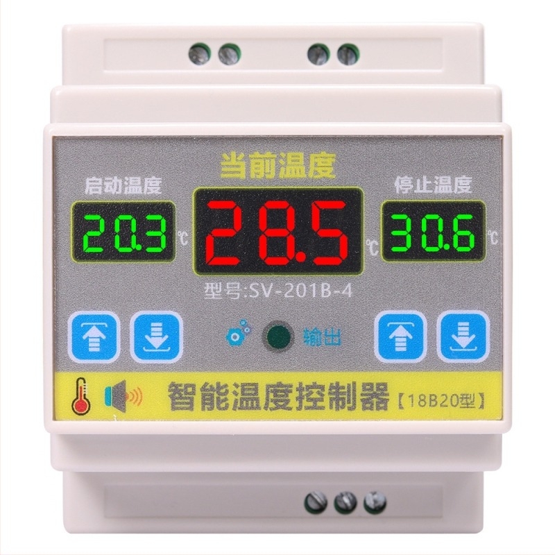 Inteligentni temperaturni kontroler s nazivnim kapacitetom 4000W, precizan prekidač za kontrolu temperature, montiran na tračnicu, podesiva temperatura
