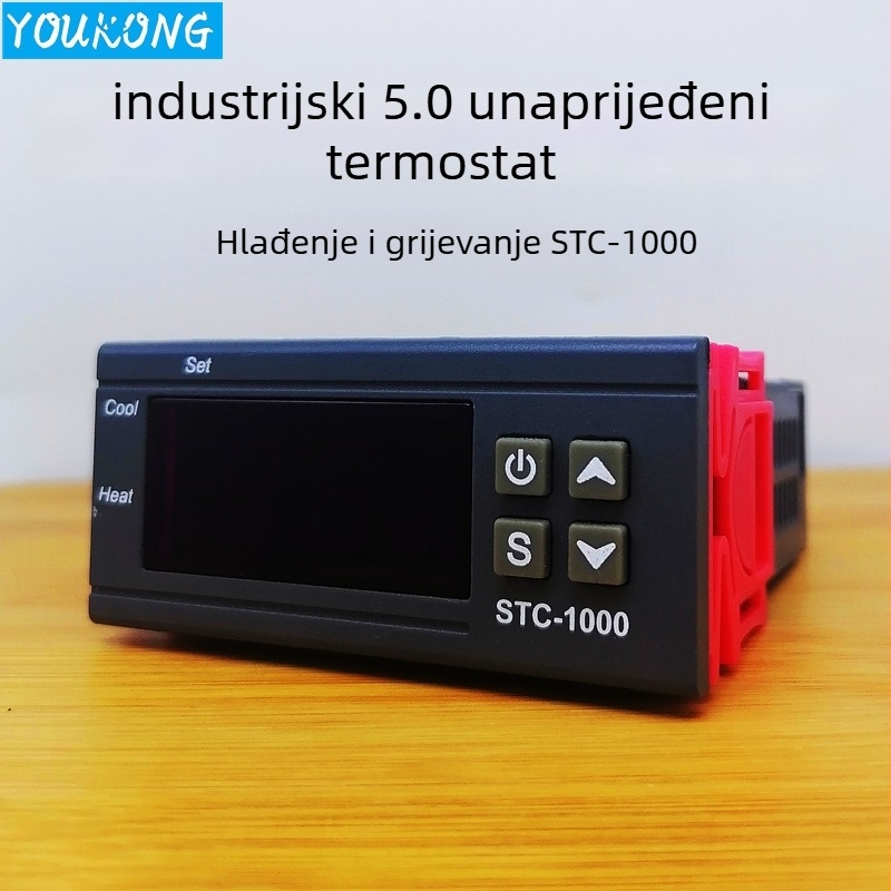 STC-1000 temperaturni regulator s digitalnim zaslonom - panelna montaža - AC 110–220V - industrijska uporaba