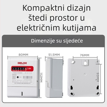 Delixi Electric DDS606 jednofazni elektrometar za kućnu i komercijalnu upotrebu 40A/20A
