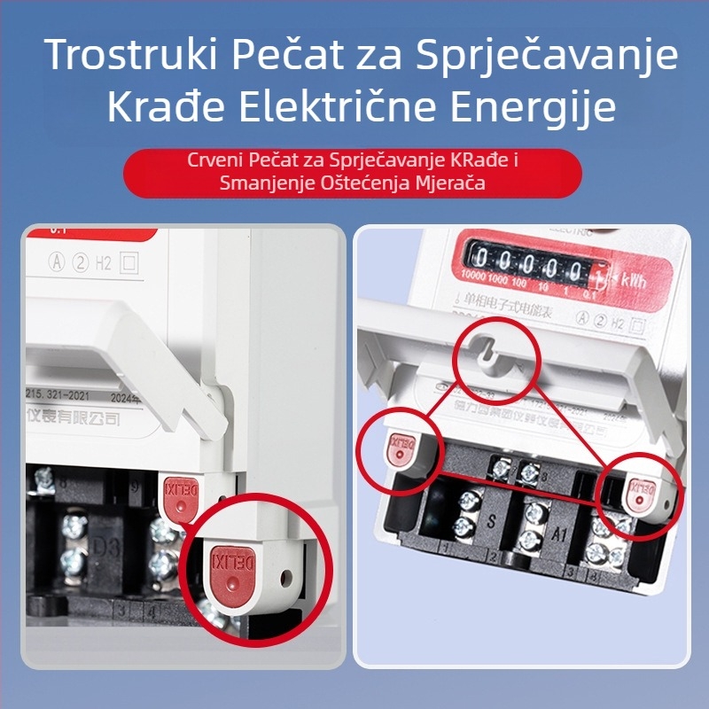 Delixi Electric DDS606 jednofazni elektrometar za kućnu i komercijalnu upotrebu 40A/20A