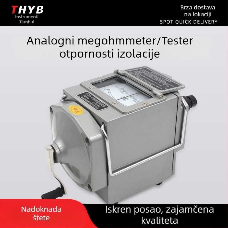 Ručni megohmmetar ZC25-3/ZC25-4, 0-500 MΩ, 500/1000/2500 V, točnost 0,1%