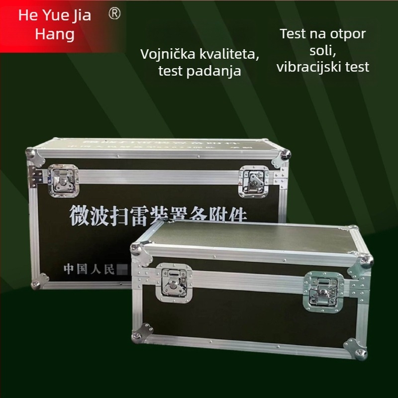 Aluminijski kofer za instrumente i opremu, otporan na udarce, vojno-razina, s kotačićima; nosivost 200 kg; okvir od aluminijske legure; porijeklo: Cangzhou, Hebei