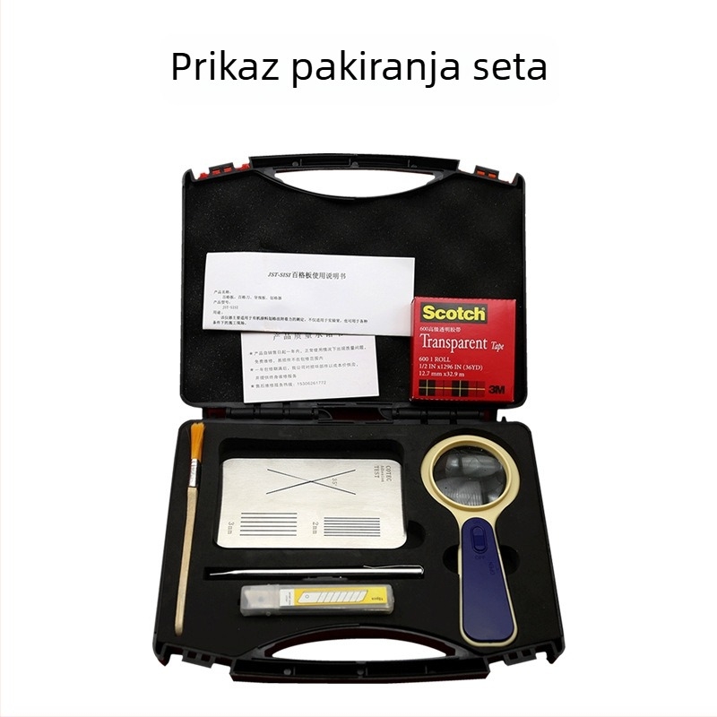 SISI 4-u-1 ploča s 100-gridom, vodilica za rezanje, nož s 100-gridom, testna ploča za boju, ploča za graviranje prema sloju boje, 1 mm