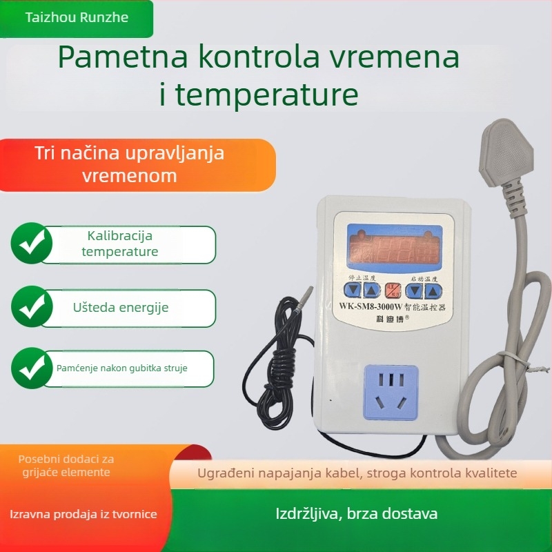 Visokoučinkovit digitalni inteligentni termostat za podno grijanje s digitalnim zaslonom, 220V, priključak na utičnicu