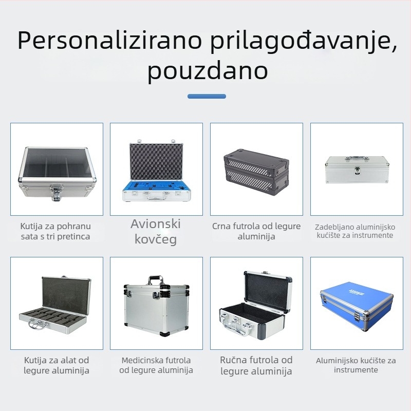 Kutija za satove od aluminijske legure, prijenosna stolna kutija s dvije pretince