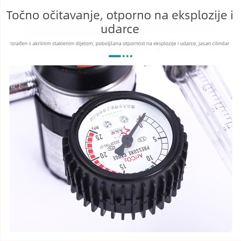 Diafragmatski mjerni tlak, otporan na udarce; Model: Otporan na udarce reduktor tlaka kisika; Izlazni tlak: 2.5