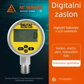 Ae-P2 Digitalni tlakmjer od nehrđajućeg čelika, visoka preciznost, raspon 0-160, točnost ±0,4% FS, DN60/80/100, radijalna/osična ugradnja