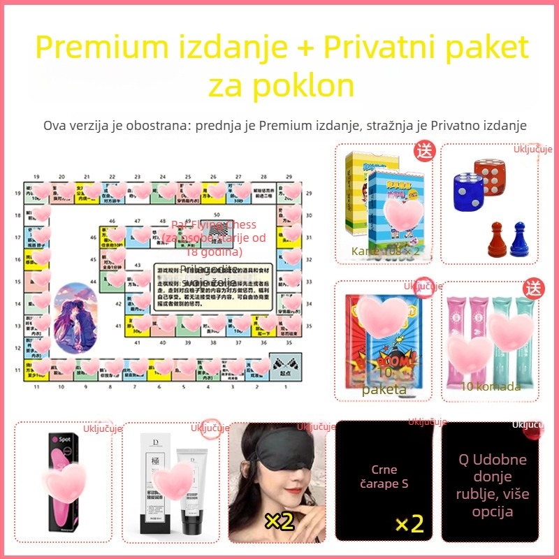 Intimna igra za parove za spavaću sobu: privatna verzija s BDSM temom, za odrasle, uzrast 36–60, uključuje vrećicu za pohranu