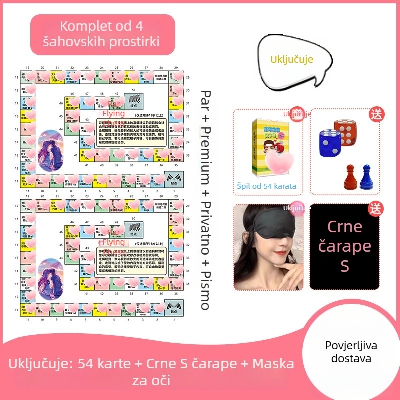 Intimna igra za parove za spavaću sobu: privatna verzija s BDSM temom, za odrasle, uzrast 36–60, uključuje vrećicu za pohranu