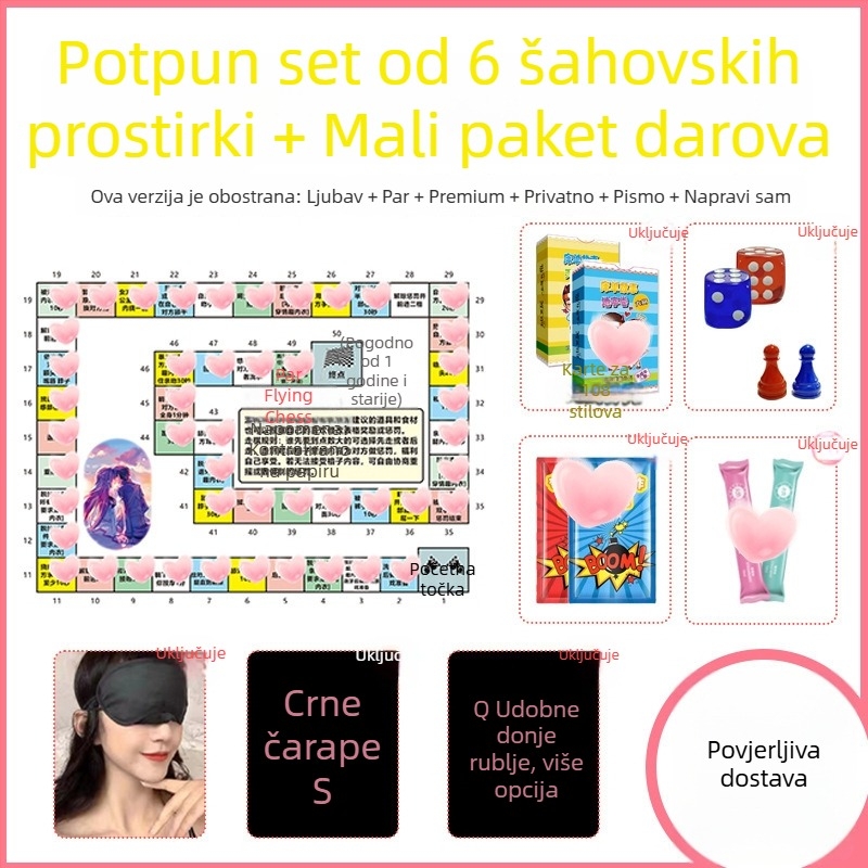 Intimna igra za parove za spavaću sobu: privatna verzija s BDSM temom, za odrasle, uzrast 36–60, uključuje vrećicu za pohranu