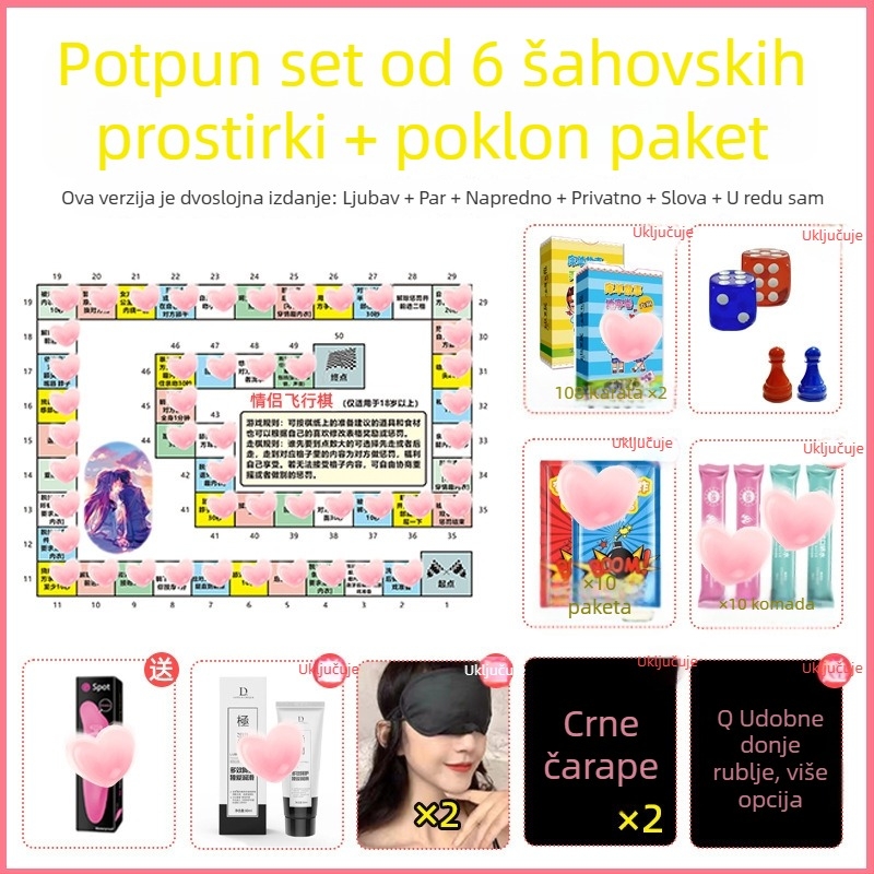 Intimna igra za parove za spavaću sobu: privatna verzija s BDSM temom, za odrasle, uzrast 36–60, uključuje vrećicu za pohranu