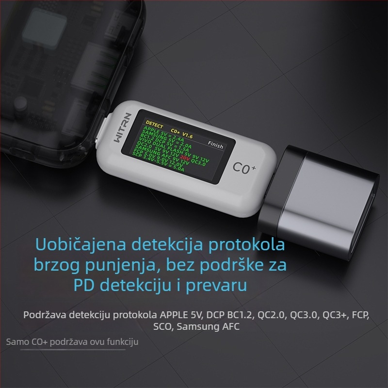 C0Q+ USB Type-C passthrough tester – Detekcija PD 3.1, mjerač napona i struje USB, brzo punjenje C2, 48V