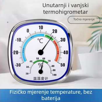 Unutarnji termometar i higrometar s pokazivačem, visoka preciznost mjerenja temperature i vlage za dom