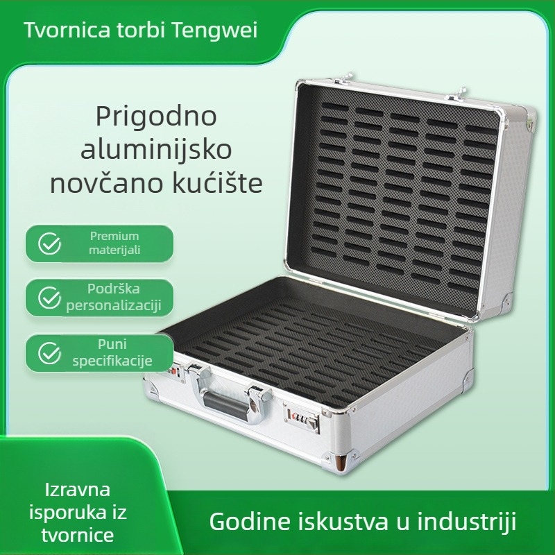 Aluminijski kovčeg za alate – prenosni zaključavanje, višenamjenski za alate, instrumente i šminku