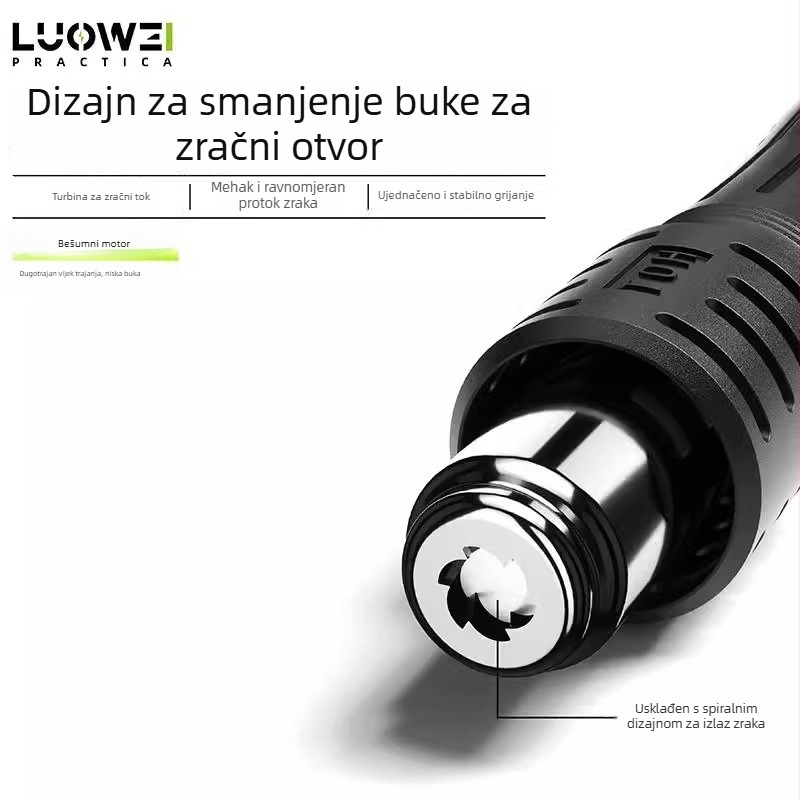 Luowei Hg-01 toplinski pištolj – 800W, pametni digitalni zaslon, 4 memorije temperature, PID kontrola