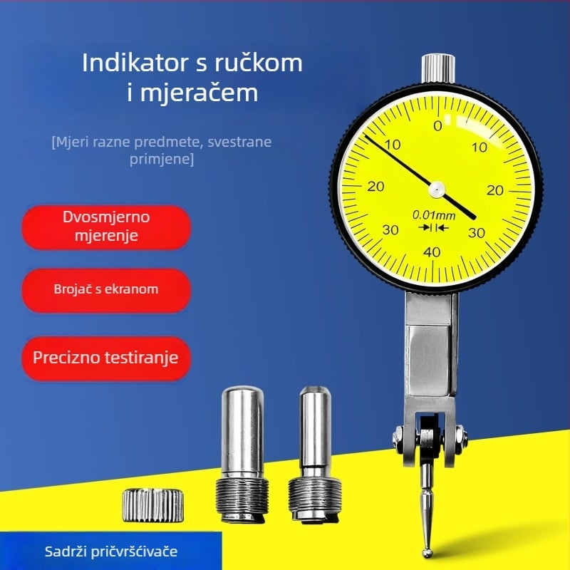 Mehanički dial indikator 0-10 mm, pokazni tip, točnost 0,01 mm