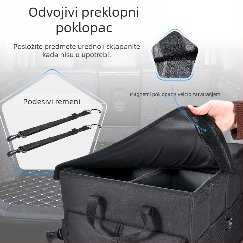 JiaWei Tekstilna kutija alata - Modularna kutija za prtljažnik automobila, Veliki kapacitet, Sklopivi organizator
