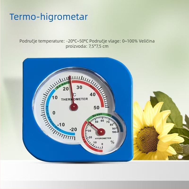 Desktop i zidni dvostruko funkcionalni termometar i higrometar, u obliku tikve, za kućnu upotrebu; pogodan za bolnice, staklenike, skladišta i uzgoj