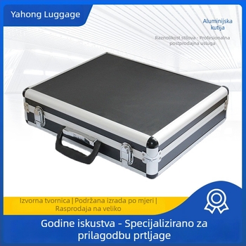 Aluminijska kutija za instrumente s EVA unutrašnjošću, crna prijenosna višenamjenska kutija za alate