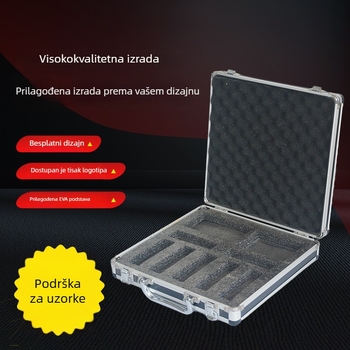 Aluminijska kutija za instrumente s EVA unutrašnjošću, crna prijenosna višenamjenska kutija za alate